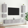 Harmaa tv-seinäkaappi Genutu 100x35x31cm (led-valoilla sonoma)