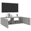 Harmaa tv-seinäkaappi Genutu 100x35x31cm (led-valoilla sonoma)