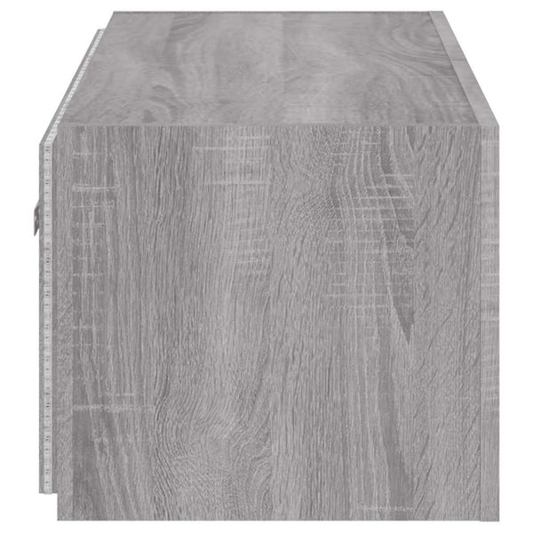 Harmaa tv-seinäkaappi Genutu 100x35x31cm (led-valoilla sonoma)