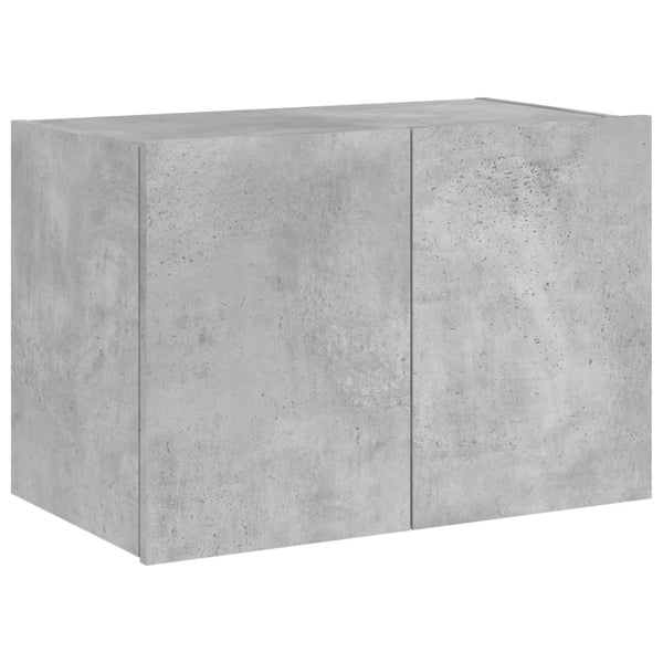 Betongrauer TV-Wandschrank Genutu 60x35x41cm (mit LED-Beleuchtung)
