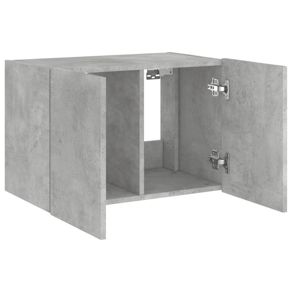 Betongrauer TV-Wandschrank Genutu 60x35x41cm (mit LED-Beleuchtung)