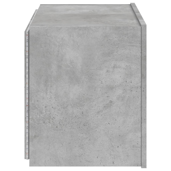 Betongrauer TV-Wandschrank Genutu 60x35x41cm (mit LED-Beleuchtung)