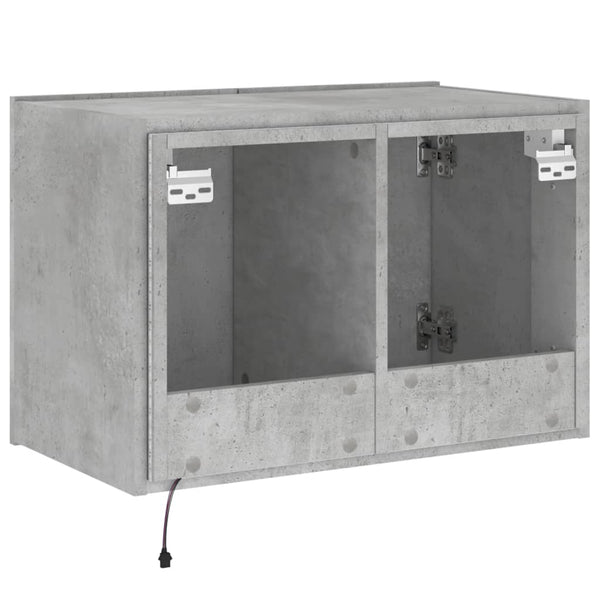 Betongrauer TV-Wandschrank Genutu 60x35x41cm (mit LED-Beleuchtung)