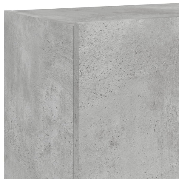 Betongrauer TV-Wandschrank Genutu 60x35x41cm (mit LED-Beleuchtung)