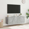 Betongraue TV-Wandschränke mit LED-Beleuchtung Genutu 60x35x41cm (2 St.)