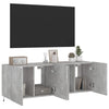 Betongraue TV-Wandschränke mit LED-Beleuchtung Genutu 60x35x41cm (2 St.)