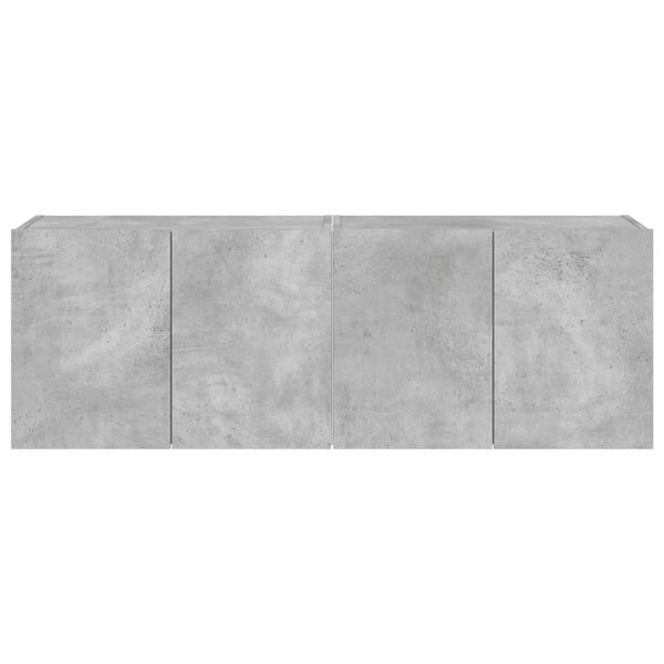 Betongraue TV-Wandschränke mit LED-Beleuchtung Genutu 60x35x41cm (2 St.)