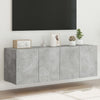 Betongraue TV-Wandschränke mit LED-Beleuchtung Genutu 60x35x41cm (2 St.)