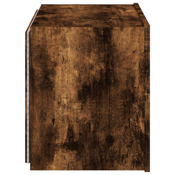 Räuchereiche TV-Wandkabinett Genutu 60x35x41cm (mit LED-Beleuchtung)