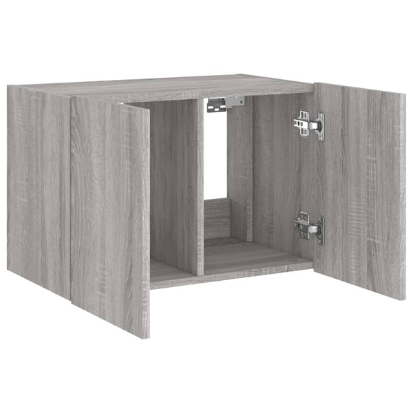 Harmaa tv-seinäkaappi Genutu 60x35x41cm (led-valoilla sonoma)