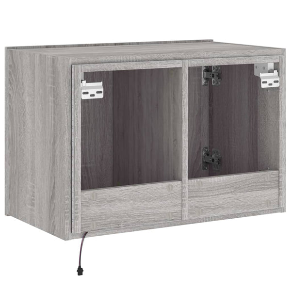 Harmaa tv-seinäkaappi Genutu 60x35x41cm (led-valoilla sonoma)