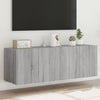 Graue TV-Wandschränke mit LED-Beleuchtung Genutu 60x35x41cm (2 Stück Sonoma)
