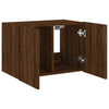 Brauner Eichenholz-TV-Wandschrank Genutu 60x35x41cm (mit LED-Beleuchtung)