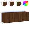Braune Eiche TV-Wandschränke mit LED-Beleuchtung Genutu 60x35x41cm (2 Stück)