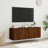 Braune Eiche TV-Wandschränke mit LED-Beleuchtung Genutu 60x35x41cm (2 Stück)