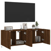 Braune Eiche TV-Wandschränke mit LED-Beleuchtung Genutu 60x35x41cm (2 Stück)