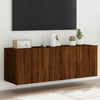Braune Eiche TV-Wandschränke mit LED-Beleuchtung Genutu 60x35x41cm (2 Stück)