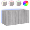 Grauer TV-Wandschrank Genutu 80x35x41cm (mit LED-Beleuchtung Sonoma)