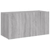 Grauer TV-Wandschrank Genutu 80x35x41cm (mit LED-Beleuchtung Sonoma)