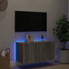 Grauer TV-Wandschrank Genutu 80x35x41cm (mit LED-Beleuchtung Sonoma)