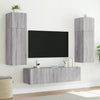 Grauer TV-Wandschrank Genutu 80x35x41cm (mit LED-Beleuchtung Sonoma)