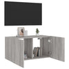 Grauer TV-Wandschrank Genutu 80x35x41cm (mit LED-Beleuchtung Sonoma)
