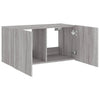Grauer TV-Wandschrank Genutu 80x35x41cm (mit LED-Beleuchtung Sonoma)