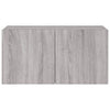 Grauer TV-Wandschrank Genutu 80x35x41cm (mit LED-Beleuchtung Sonoma)