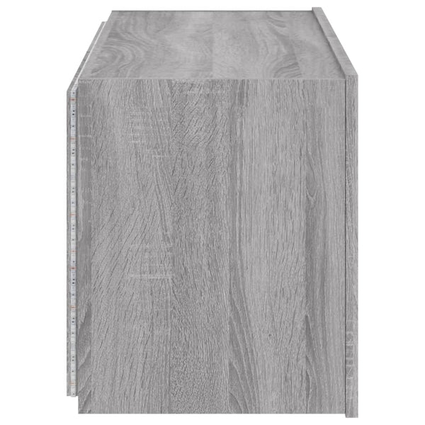 Grauer TV-Wandschrank Genutu 80x35x41cm (mit LED-Beleuchtung Sonoma)