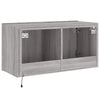 Grauer TV-Wandschrank Genutu 80x35x41cm (mit LED-Beleuchtung Sonoma)