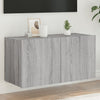 Grauer TV-Wandschrank Genutu 80x35x41cm (mit LED-Beleuchtung Sonoma)