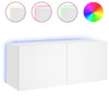 Weißer TV-Wandschrank Genutu 100x35x41cm (mit LED-Beleuchtung)