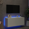 Weißer TV-Wandschrank Genutu 100x35x41cm (mit LED-Beleuchtung)