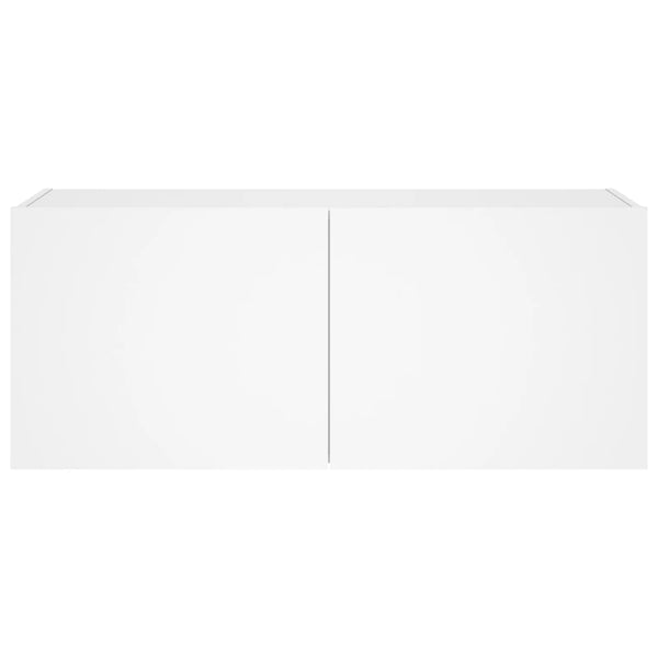 Weißer TV-Wandschrank Genutu 100x35x41cm (mit LED-Beleuchtung)