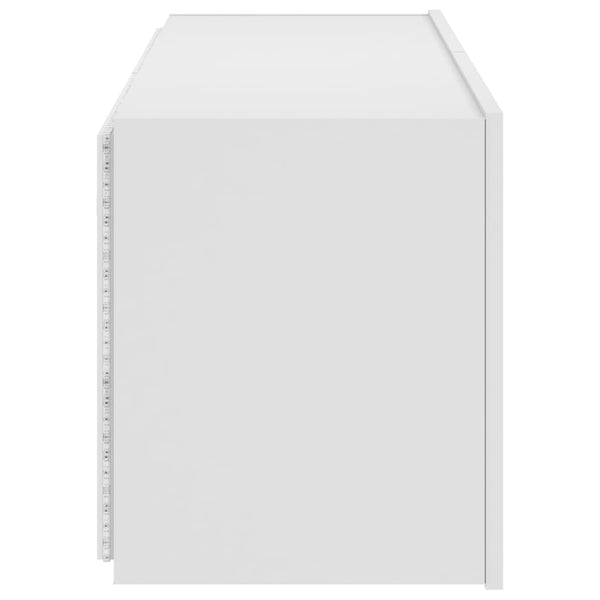 Weißer TV-Wandschrank Genutu 100x35x41cm (mit LED-Beleuchtung)