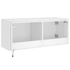 Weißer TV-Wandschrank Genutu 100x35x41cm (mit LED-Beleuchtung)