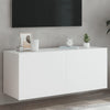 Weißer TV-Wandschrank Genutu 100x35x41cm (mit LED-Beleuchtung)