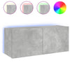 TV-Wandschrank Genutu betongrau 100x35x41cm (mit LED-Beleuchtung)