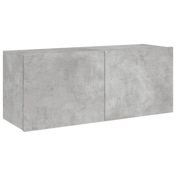TV-Wandschrank Genutu betongrau 100x35x41cm (mit LED-Beleuchtung)