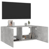 TV-Wandschrank Genutu betongrau 100x35x41cm (mit LED-Beleuchtung)