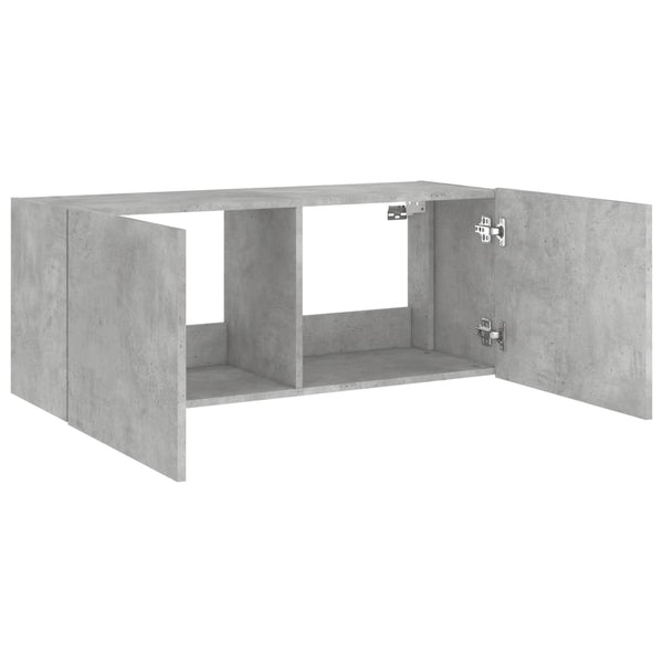 TV-Wandschrank Genutu betongrau 100x35x41cm (mit LED-Beleuchtung)