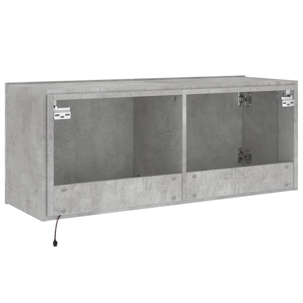 TV-Wandschrank Genutu betongrau 100x35x41cm (mit LED-Beleuchtung)