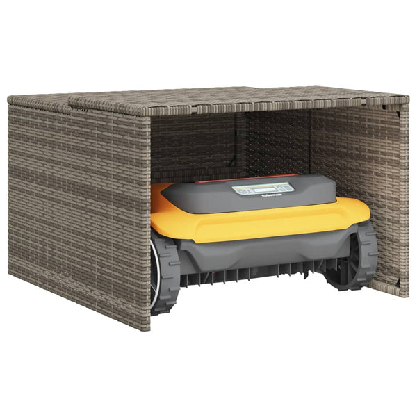 Graues Mähroboter-Garagenhaus Lea 86x90x52/57cm (Polyrattan)