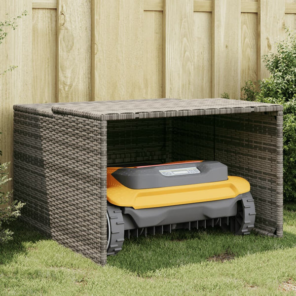 Graues Mähroboter-Garagenhaus Lea 86x90x52/57cm (Polyrattan)