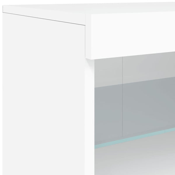 Weißes Sideboard mit LED-Beleuchtung Teri 162x37x67cm