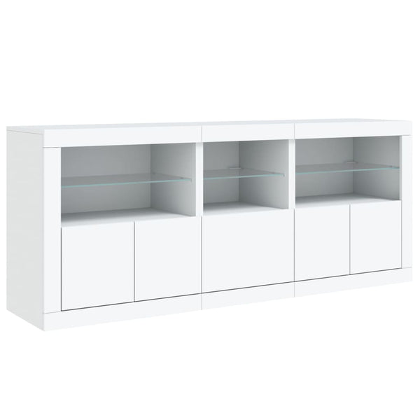 Weißes Sideboard mit LED-Beleuchtung Teri 162x37x67cm