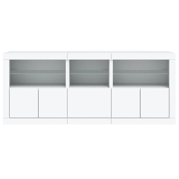 Weißes Sideboard mit LED-Beleuchtung Teri 162x37x67cm