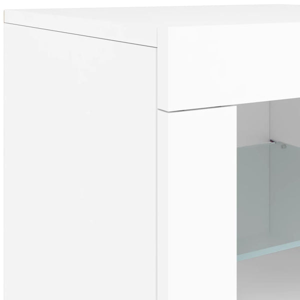 Weißes Sideboard mit LED-Beleuchtung Teri 162x37x67cm