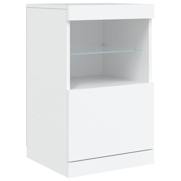Weißes Sideboard mit LED-Beleuchtung Teri 162x37x67cm
