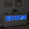 Weißes Sideboard mit LED-Beleuchtung Teri 162x37x67cm